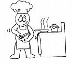 cook - here is a pic of a guy cooking in the kitchen