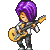 Girl Guitarist - Girl Guitarist with purple hair