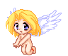 Little angel,a guardian angel - picture of a little cute angel with golden hair,a guardian angel. 