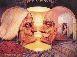 optical illusion mult. image pic.. - Picture depicts at least 3 separate &#039;pictures&#039;...