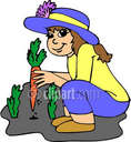 Gardening - Planting a carrot in a garden