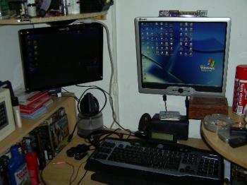 computer - this is my computer setup with a dual monitor setup.