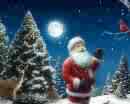 Santa on a winter night - Santa at a calm moment when he has either delivered all the presents of is about to and takes a moment of peace and calm