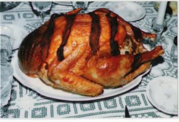 Holiday dinner - Here is a picture of a turkey that we had last year for dinner.