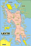 Leyte Island, Phillipines - Map of Leyte Island in the Phillipines