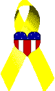 Support Our Troops! - Yellow ribbon with heart