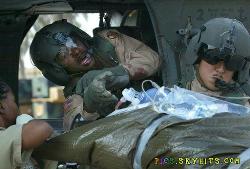 American injured Soldier in Iraq - War is never good to anybody.