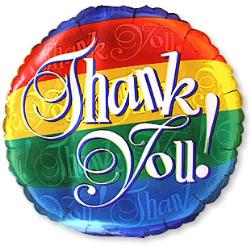 thanks - rainbow thank you balloon