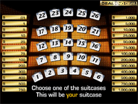 gameshow - screen shot of the game deal or no deal