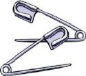 Safety Pin - picture of two safety pins considered by some as one of the most important inventions.