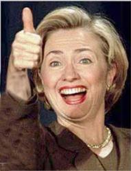 Thumbs up to women - Hillary