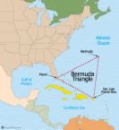 Map of the Bermuda Triangle - map showing the boundaries of the Bermuda Triangle which has caused so much speculation and concern over many years.