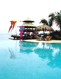 beach resort in Davao, Philippines - this is the pool view facing the beach. (The Barcelo Pearl Farm Island Beach Resort).