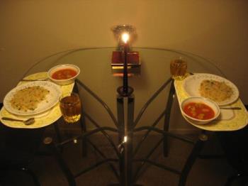 Dinner for two..Fried Rice And Veg Ball Manchuri i - Dinner for two..Fried Rice And Veg Ball Manchuri in Garlic Sauce