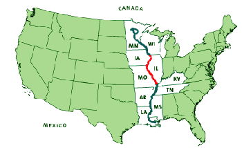 Mississippi River Trail - map of the mississippi river