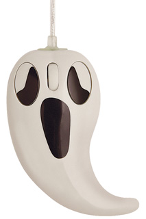 a ghostly mouse - picture of a ghostly computer mouse! Oooh, scary!