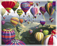 hot air balloons - soaring over the trees