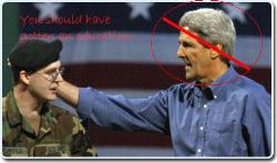 Click on this picture... - John Kerry talking smack to a service member...what&#039;s new