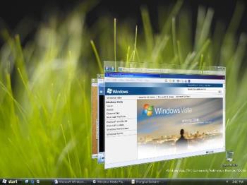 Windows Vista - This image shows the 3-D view of Windows Vista and its spectacular view.