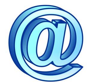 Email - email @ sign in blue colour