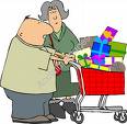 christmas shopping - here is an image of a man and woman doing their christmas shopping. 