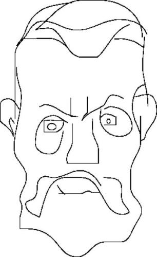 Evil face - I was trying to draw Saddam .