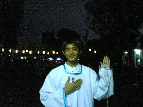an altar boy... soon to be a priest - this is Jay, he is the president of St. Dominic Savio ( altar server) in out parish, St. James parish church. A very active teen in our church. He is also a member of the school dance troop.... a handsome, friendly and smiling face guy. those who wants to be his friends can contact me