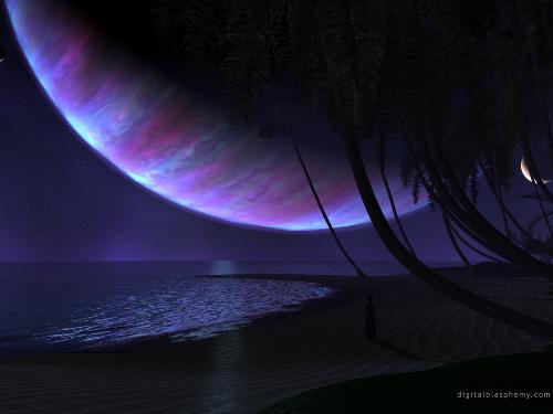 moonlight - nice graphic image of a woman standing in front of moonlight