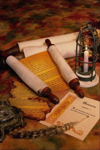 Biblical Scrolls  - Biblical Scrolls upon a table to be studied!