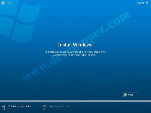 Installation Screen - Vista's installation could not be simpler!