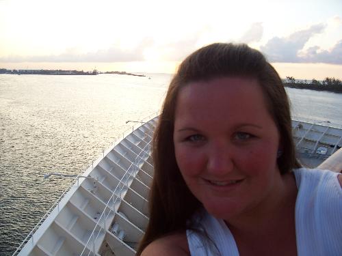 It's me! - I took this picture of myself while on our honeymoon. Behind me is the wide open ocean while we were on our way to the Bahamas. It's gorgeous!