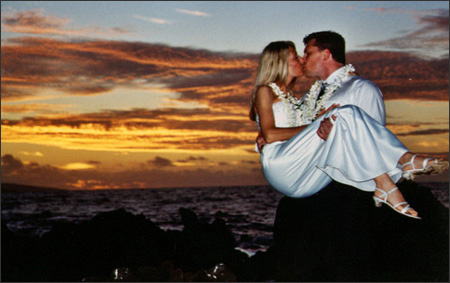 Wedding evening - Gorgeous couple in wedding evening