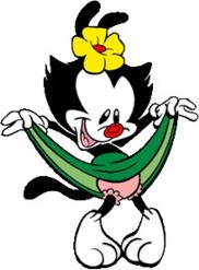Animaniacs - This picture is of dot matrix from the cartoon Animaniacs. The outfit is a pink skirt with yellow flower in her hair.
