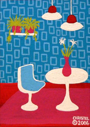 Blue Room ACEO - This is a photo of an original ACEO I painted. I sold it on ebay.