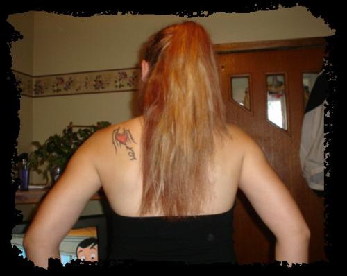 Tat - Me showing off my tat when it was a few days old, after the glossiness had finally faded, lol.