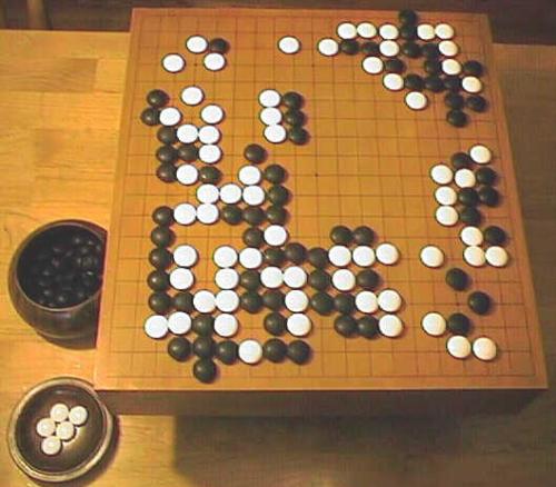 Goban (table for Go game) - Table and stones for Go game.