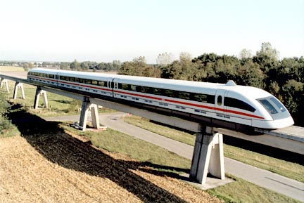 maglev train - maglev train
you want to have an industry, you have to move materials to it and from it. Therefore, you require an efficient transportation system which has a low physical cost of transportation per ton of weight. The most efficient, of course, is rail--rail or magnetic levitation--the lowest in the cost, physical cost per ton mile. Roads are very inefficient, and the only time you use roads, is when it is inefficient to build rail. And you try to use them only for very short distances, because they're very costly, per ton mile, relative to rail. Rail is much cheaper. Water is the cheapest, but that's not land. But, water is slow. maglev train - maglev train
you want to have an industry, you have to move materials to it and from it. Therefore, you require an efficient transportation system which has a low physical cost of transportation per ton of weight. The most efficient, of course, is rail--rail or magnetic levitation--the lowest in the cost, physical cost per ton mile. Roads are very inefficient, and the only time you use roads, is when it is inefficient to build rail. And you try to use them only for very short distances, because they're very costly, per ton mile, relative to rail. Rail is much cheaper. Water is the cheapest, but that's not land. But, water is slow.