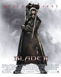 Blade II - Blade II From Wikipedia, the free encyclopedia  Blade II is a 2002 vampire action movie starring Wesley Snipes and Kris Kristofferson. It was directed by Guillermo del Toro.  Taglines:      * Know The Mark.     * One Man Still Has The Edge.     * One man is still the cutting edge.     * Last time he fought against his sworn enemies....This time he will fight with them.     * Faster. Sharper. Deadlier.     * When Evil Strikes, One Man Still Has The Edge.