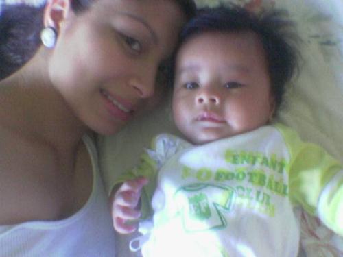 my baby and i - we were just laying down and enjoying having pictures taken :)