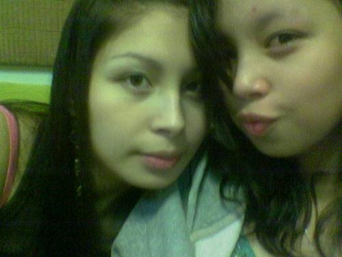 my sis and i - we were at a restaurant just chillin