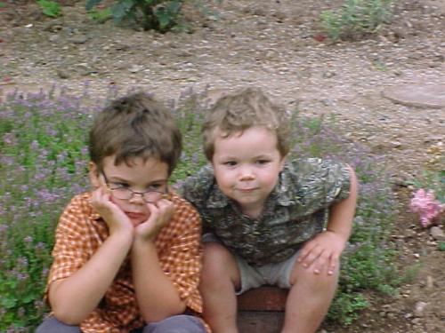 My two sons - This picture was taken at a family reunion, August 2005. Robert on the left is the thinker , while is brother Christian is all action. I'm very proud of them both.