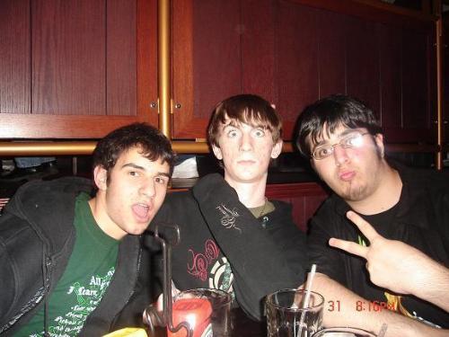 Scott, Mike, and Phil - Here is a picture of me mike and phil. Phil is holding up two fingers. Me and mike are not.