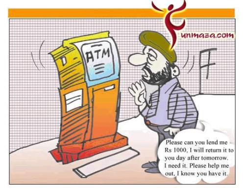 ATM and a man - Funny Picture