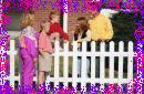 Neighbors - This is a picture of a set of neighbors standing and talking at the fence between the two houses.