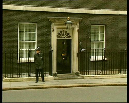 10 Downing Street - Well, not the real one, obviously. It's a mock-up - possibly the one at Granada Studios in Salford (Near Manchester) which they use for dramas, as the real one is protected by tonnes of security. And those of you who know anything about our not-so-beloved Prime Minister Tony Blair, can probably guess why. He wouldn't look so imposing in Parliament with rotten tomatoes dripping down his nice suit.