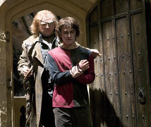 Mad Eye Moody - Harry and Alastor Moody after Harry got out of the maze in a still from Harry Potter and the Goblet of Fire.