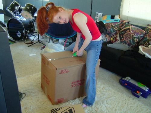 Karen Packing Boxes - My wife. Ain't she pretty hehe