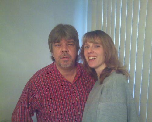 The two of us - This is Rick and me. We are talking about the game when my son took our picture.