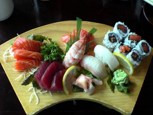 sushi - a nice view of different sushis in a plate