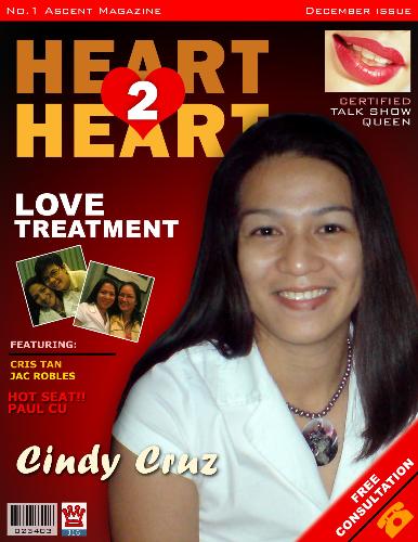 COver girl - This me in the December Issue of Heart to Heart Magazine of Aptech Philippines...